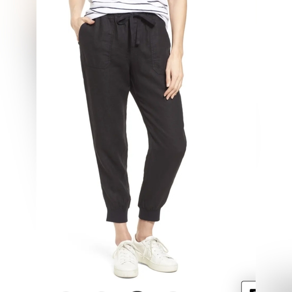 Caslon Cropped Linen Joggers - Picture 4 of 4